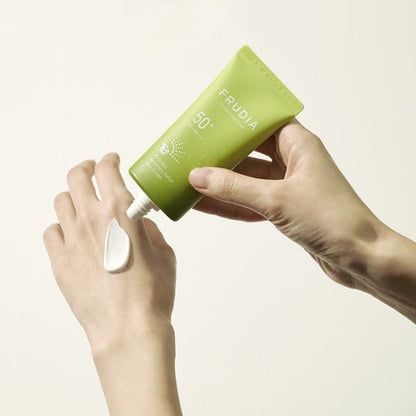 Frudia Avocado Greenery Relief Sun Cream – Protector Solar Hidratante con Extracto de Aguacate para una Piel Protegida y Nutrida