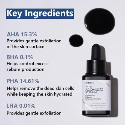 ISNTREE Hyper Acid 4 AHA BHA PHA LHA 30 Serum 20ml
