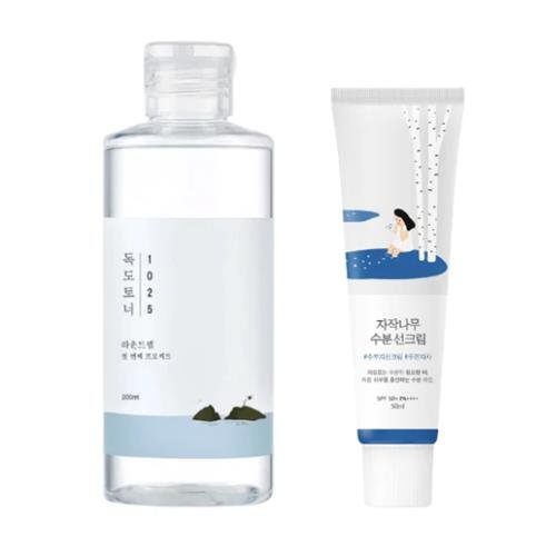 Set de productos Round Lab 1025 Dokdo Toner + Birch Juice Sunscreen – Cuidado integral para una piel saludable y protegida